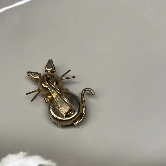 PINK & RED KITTY BROOCH VTG - Picture 4 of 8